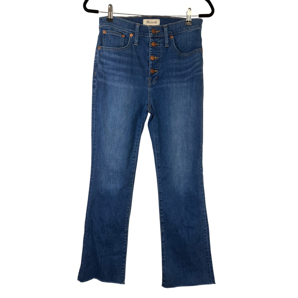 Madewell Cali Demi-Boot Jeans High Rise Button Fly Blue 27